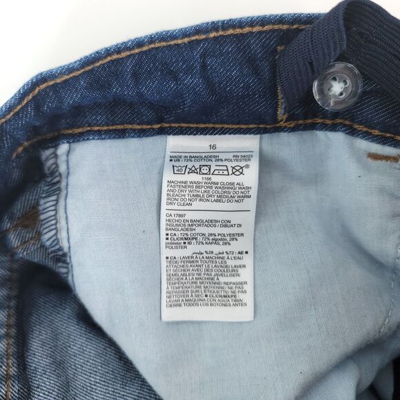 Old Navy Jeans Boys 16 Straight Leg Adjustable Waist Dark Wash Denim - Picture 7 of 10